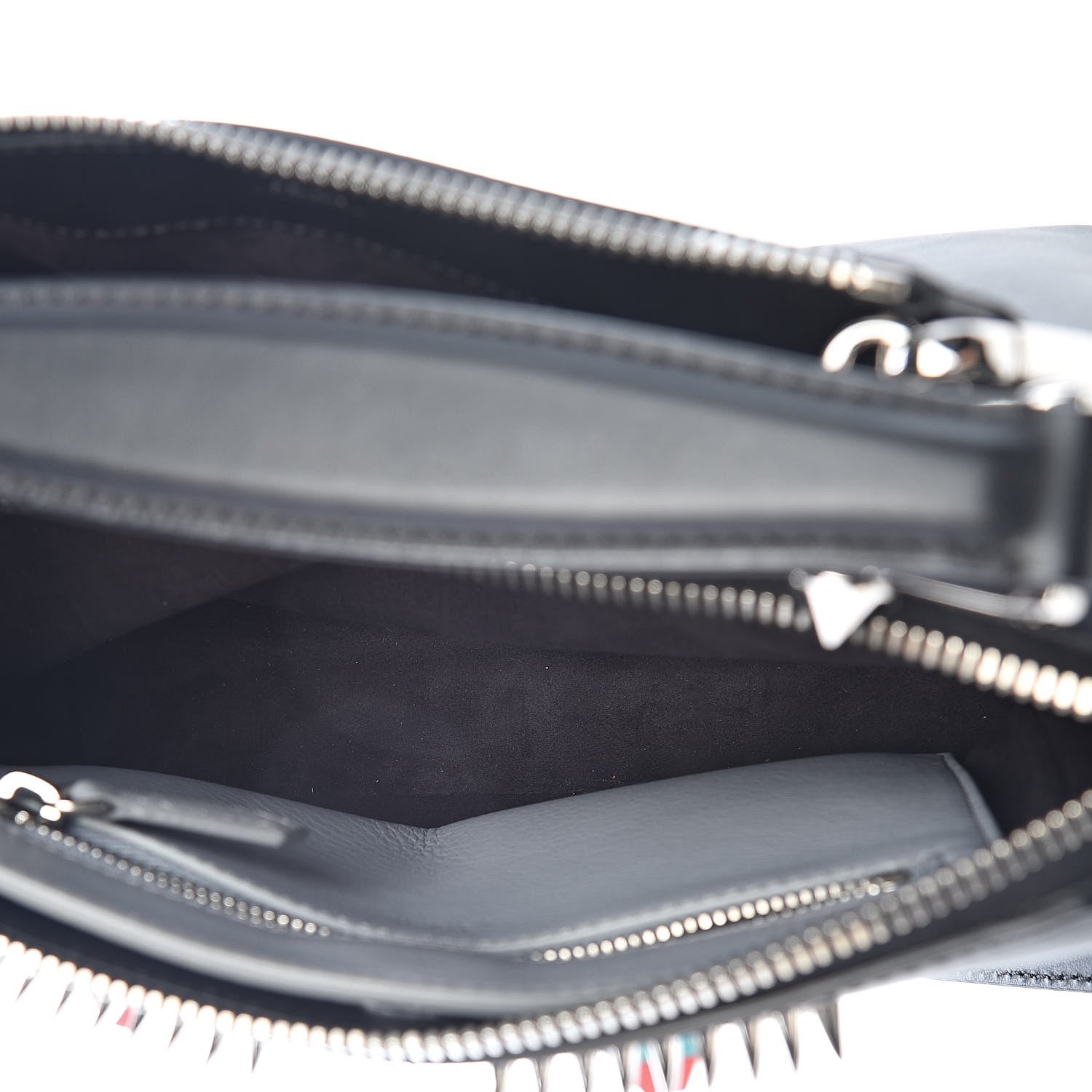 Fendi Vitello Baltico Hypnoteyes Studded Small Dotcom Click Chain Satchel Black 6 of 11