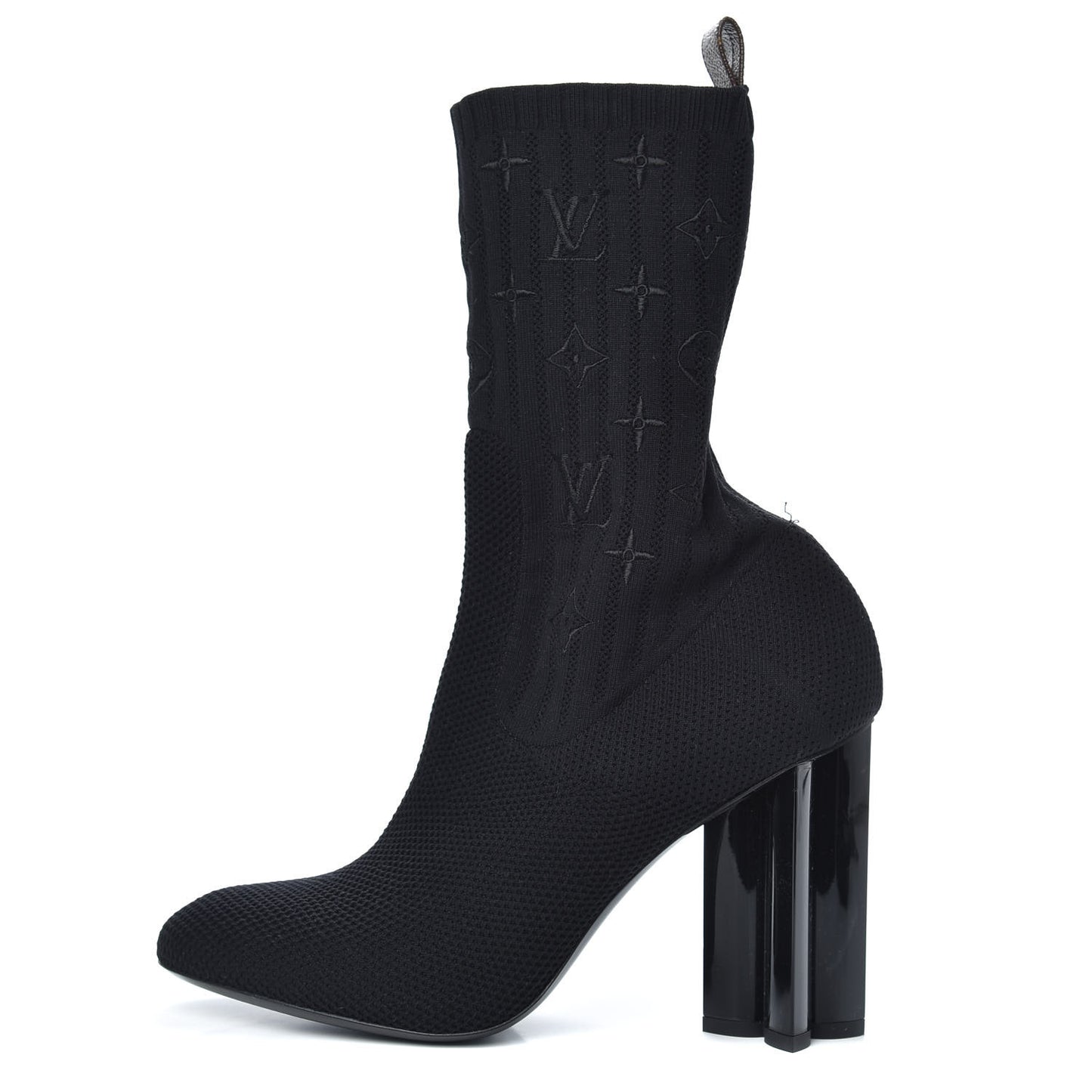 Monogram Stretch Fabric Silhouette Ankle Boots 41 Black
