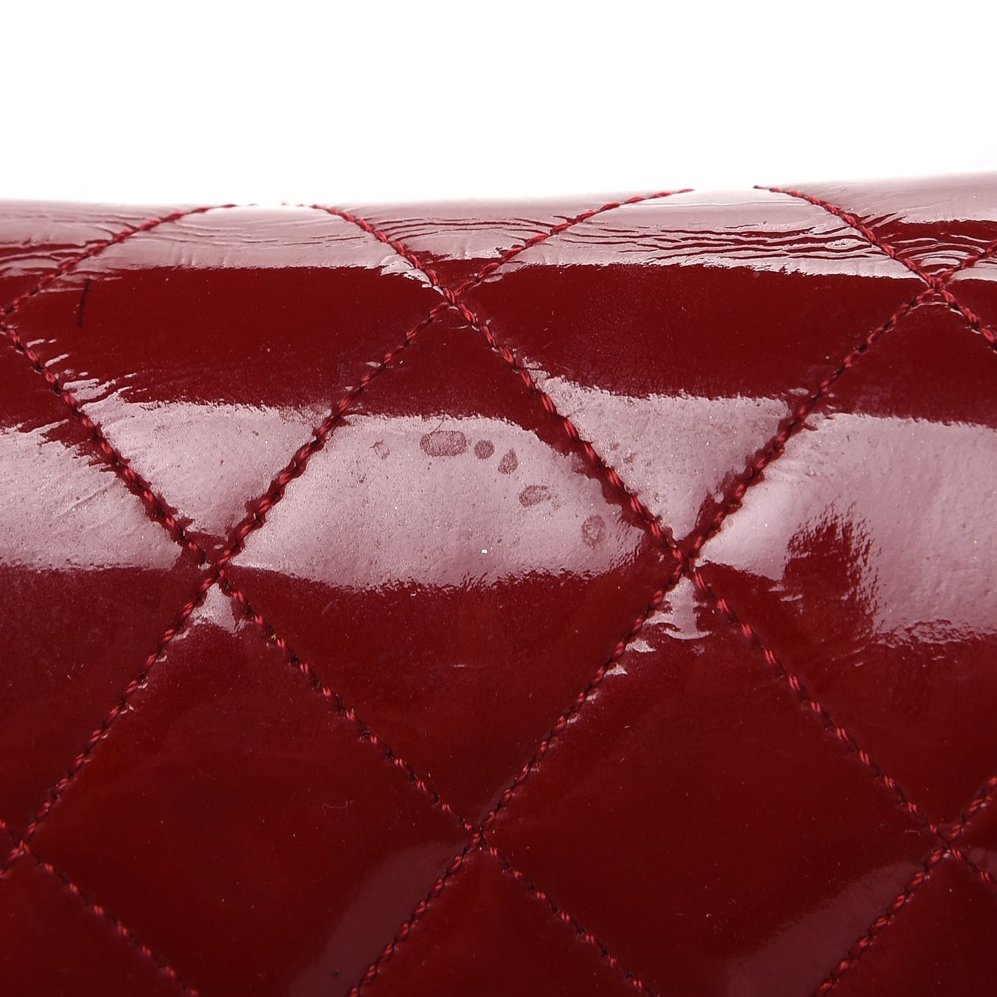 Patent Quilted Mini Square Flap Red