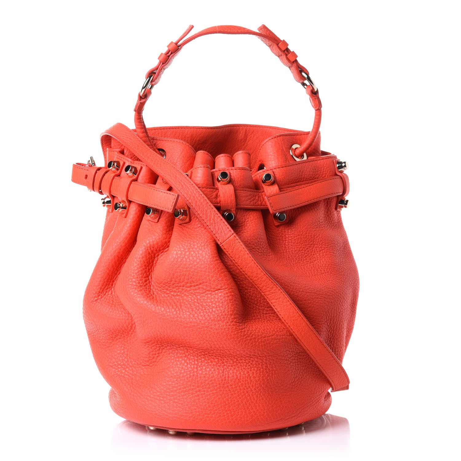 Alexander Wang Pebbled Lambskin Small Diego Bucket Red Gold Hardware 1 of 9
