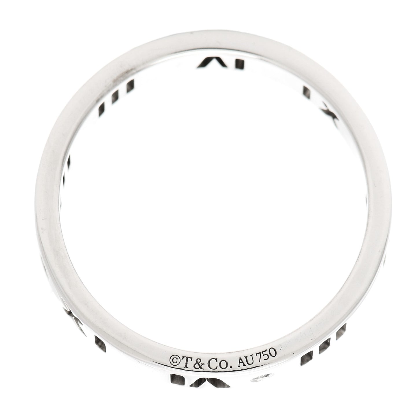18K White Gold Diamond Atlas Pierced Ring 49 4.75