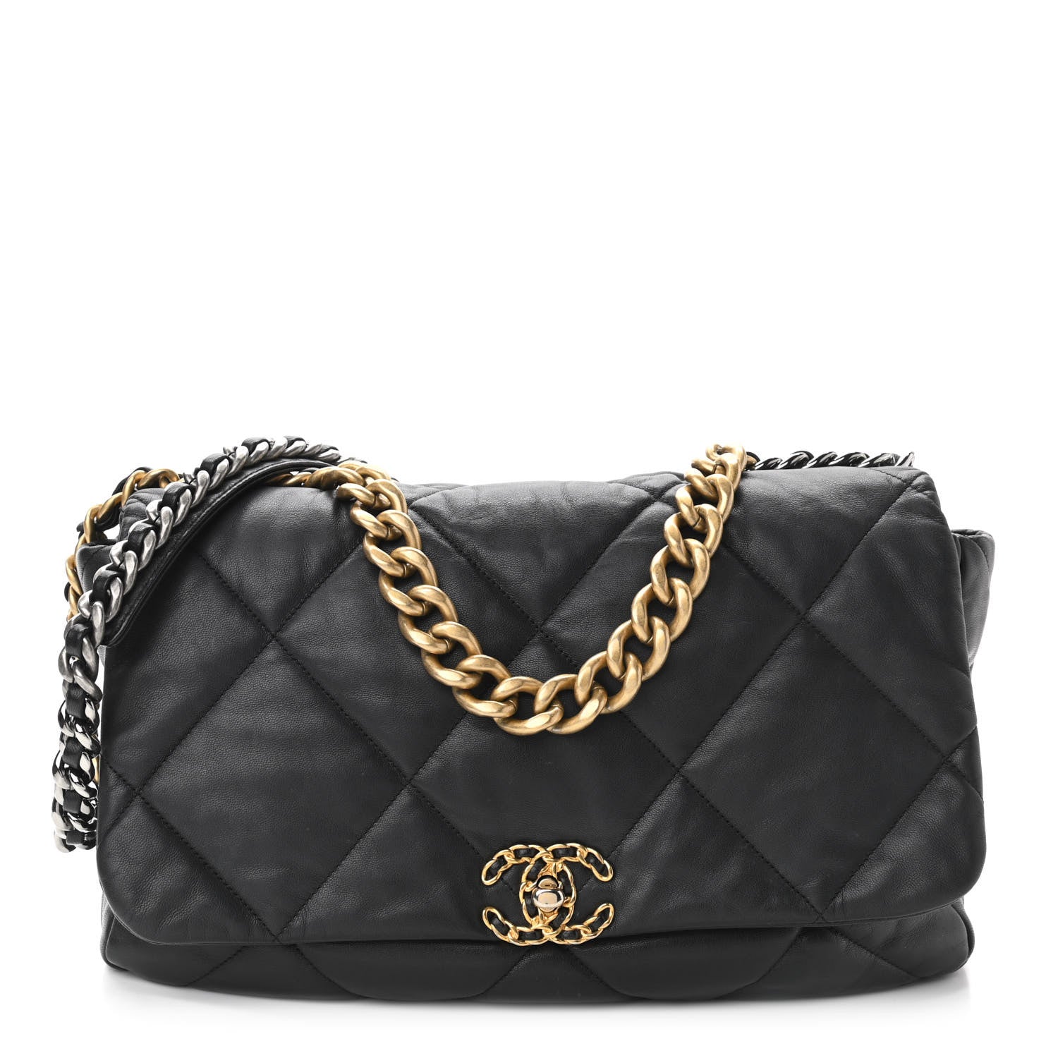 Chanel Goatskin Quilted Maxi Chanel 19 Flap Black 1 of 10