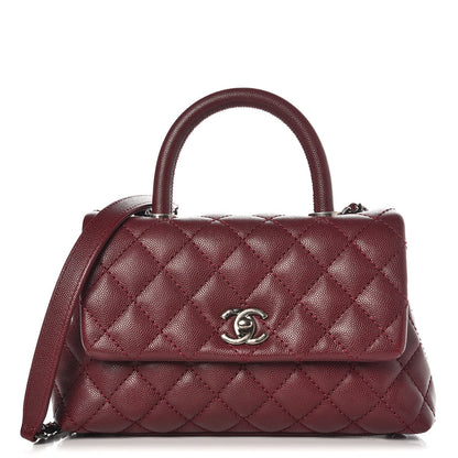 Chanel Caviar Quilted Mini Coco Handle Flap Burgundy 1 of 9