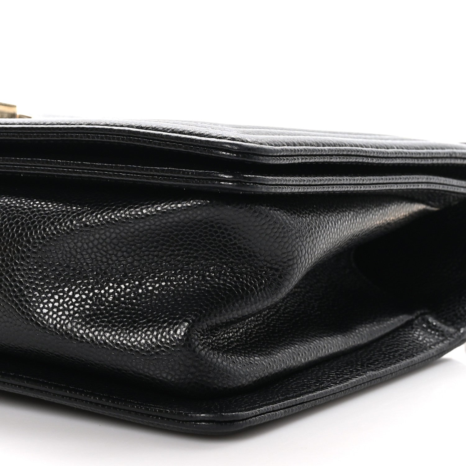 Chanel Caviar Chevron Quilted Medium Boy Flap Black 9 of 10