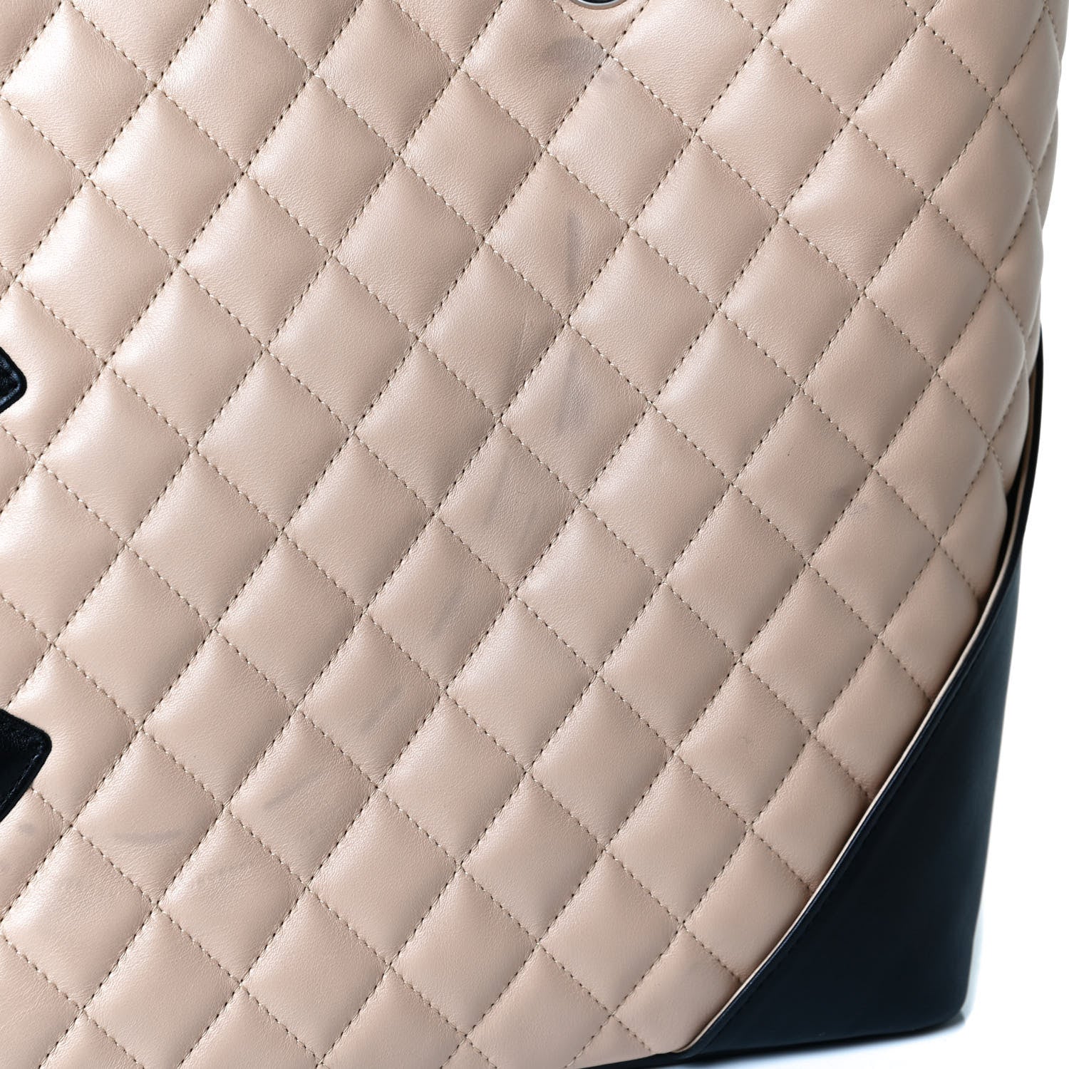Chanel Calfskin Quilted Large Cambon Tote Beige Black 12 of 12