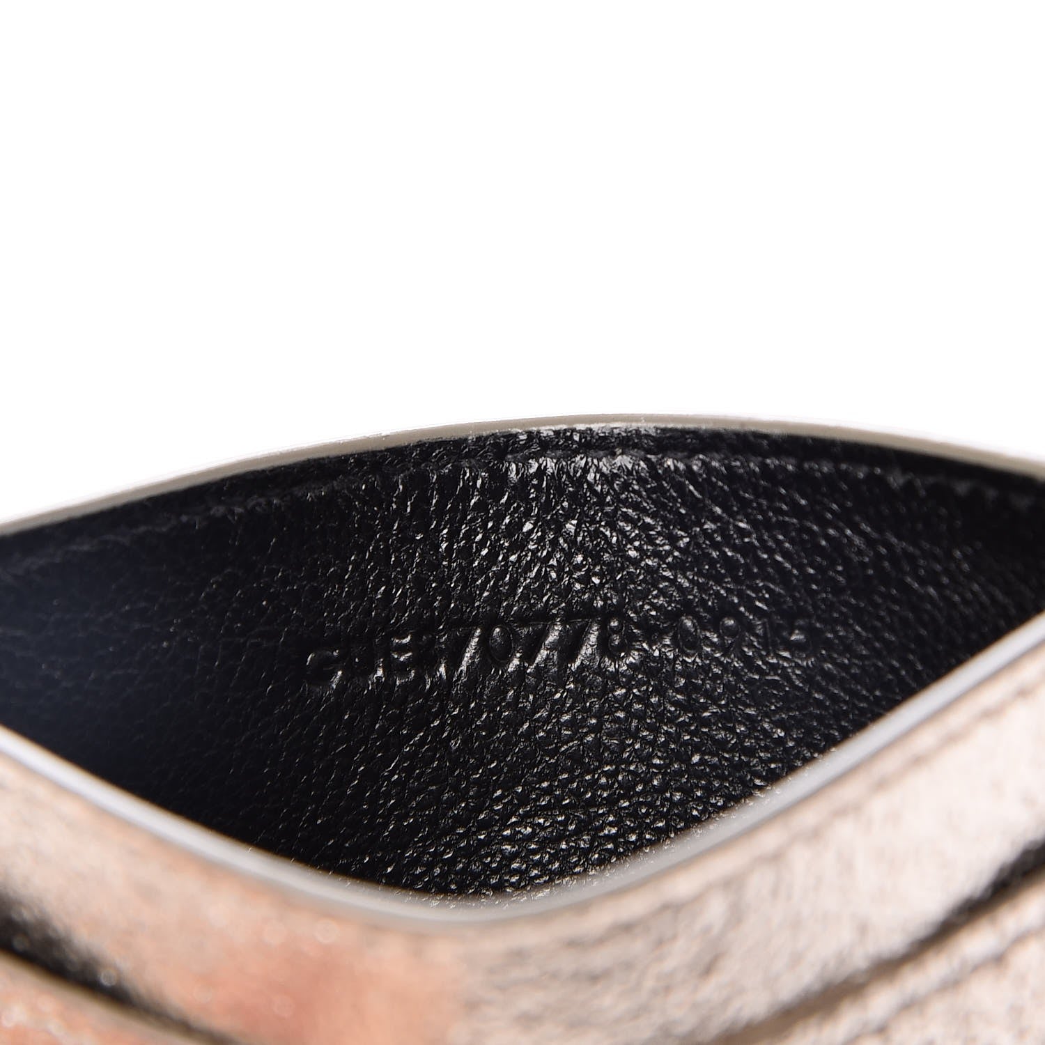 Saint Laurent Metallic Calfskin Monogram Credit Card Case Gold 7 of 8