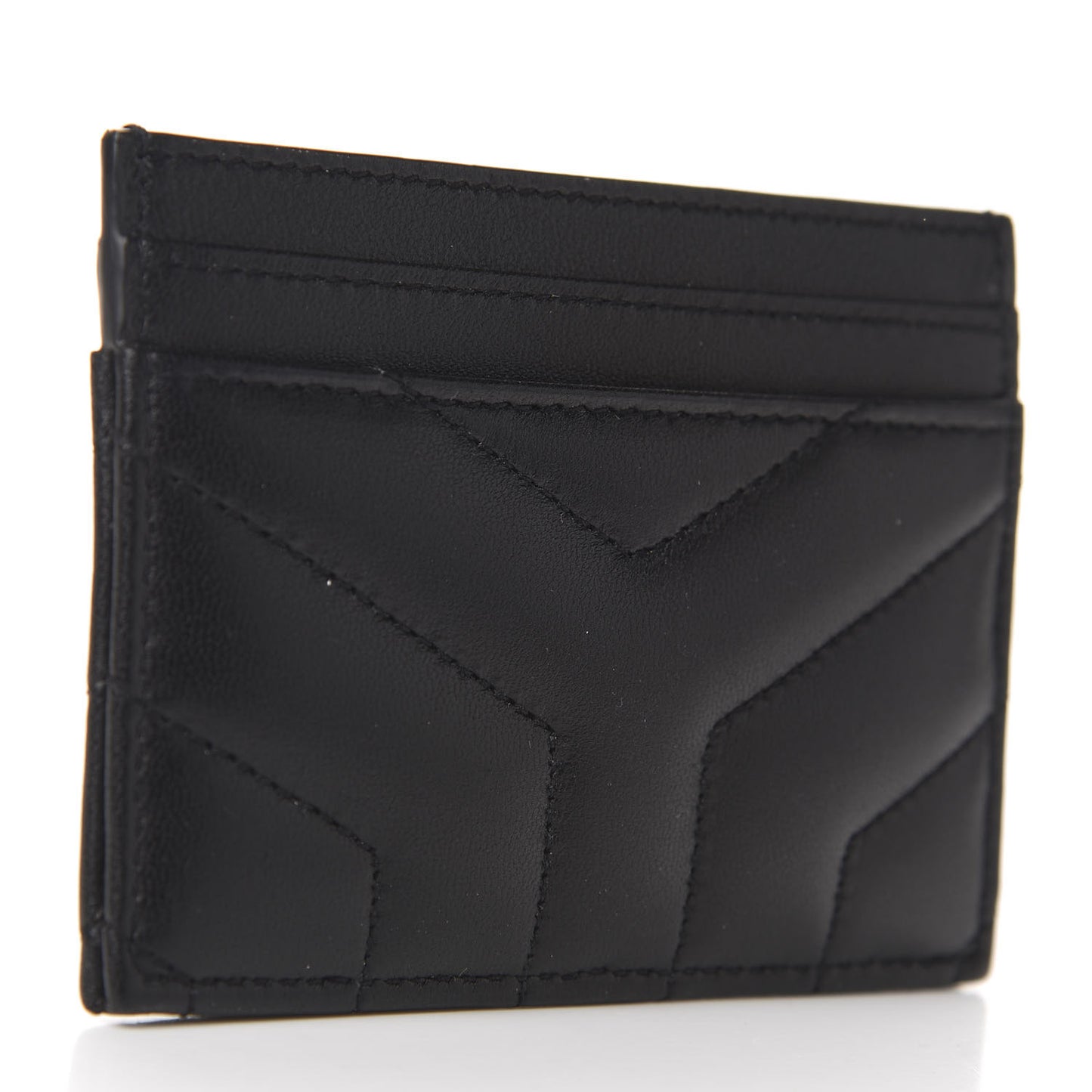Nappa Y Quilted Monogram LouLou Credit Card Case Black