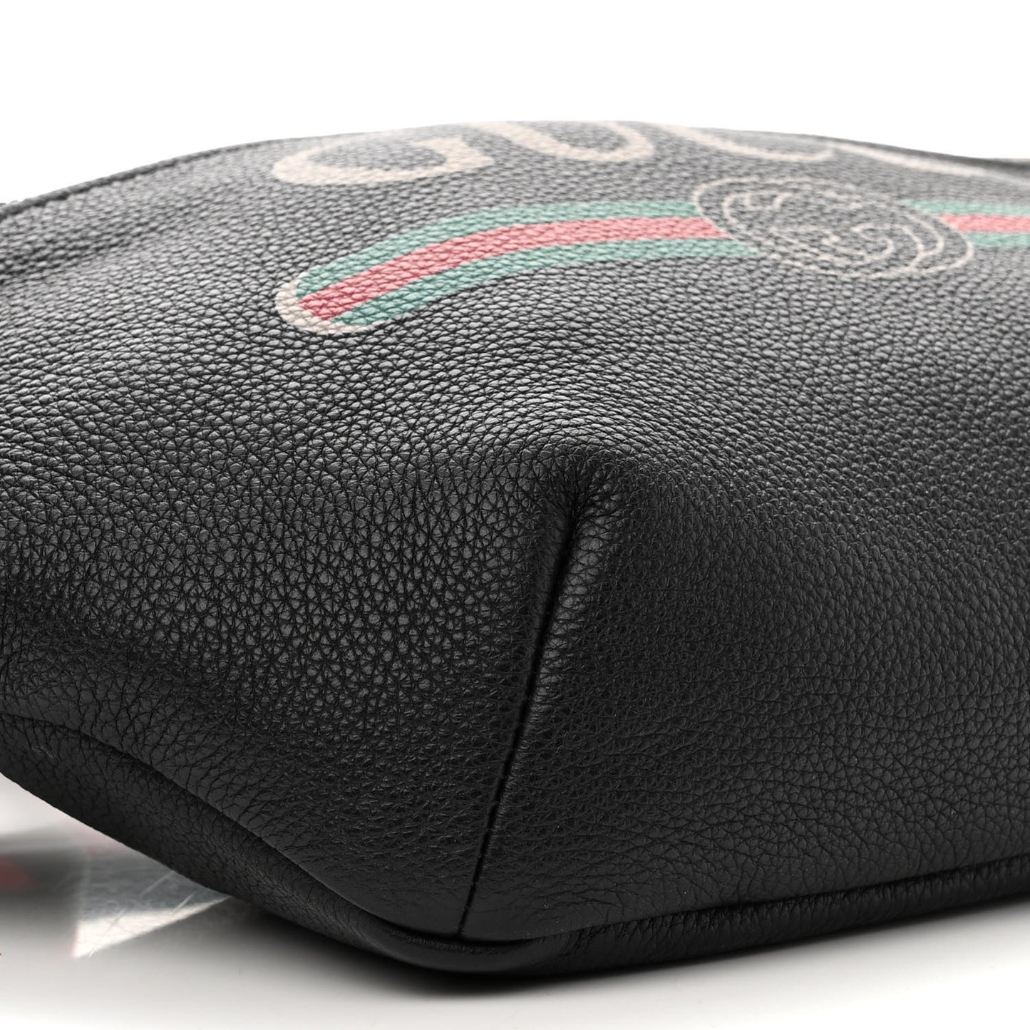 Grained Calfskin Logo Belt Bag Black