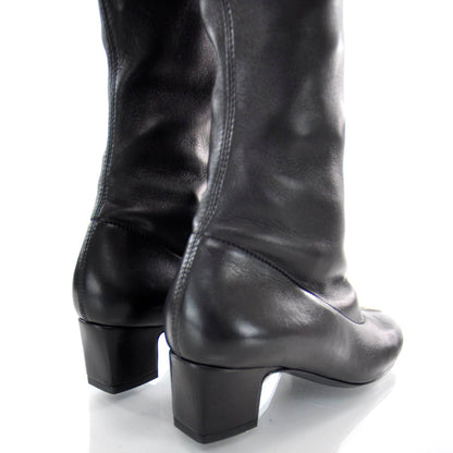Chanel Leather Over The Knee Boots 35 Black 4 of 7