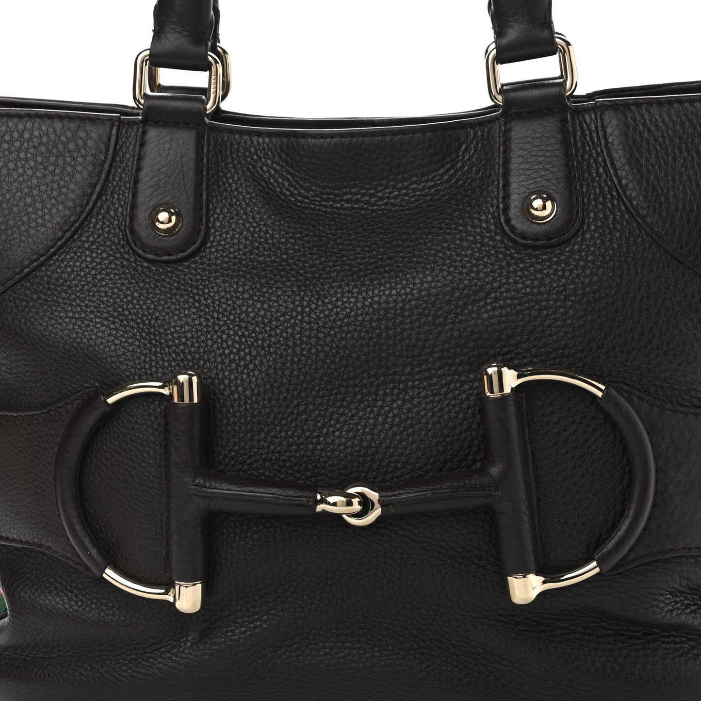 Calfskin Horsebit Web Dark Brown