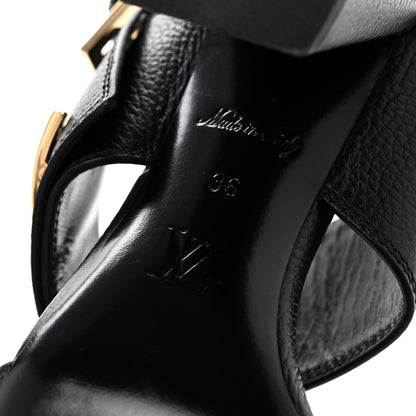Louis Vuitton Grained Calfskin Horizon Sandals 36 Black 7 of 12