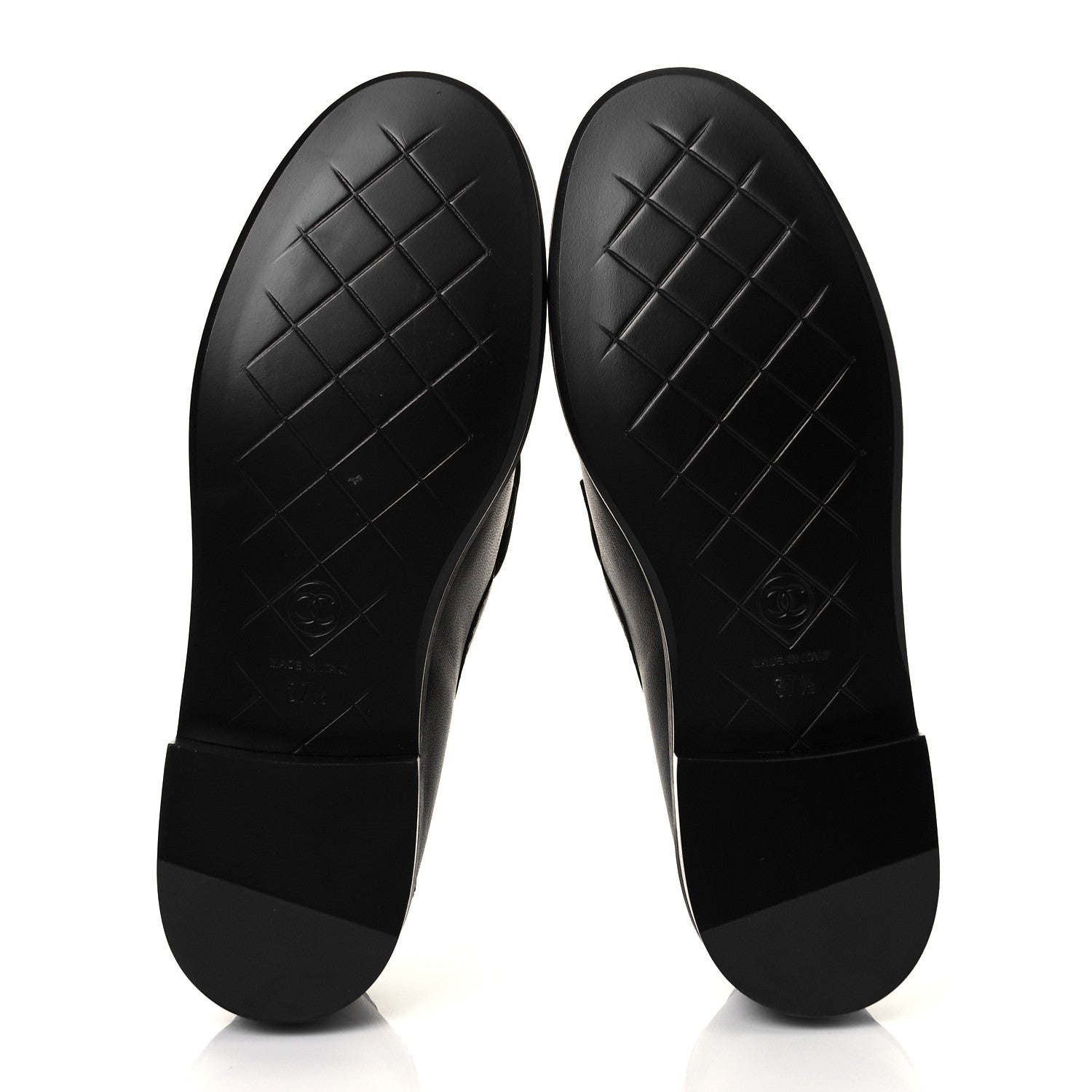 Chanel Lambskin Quilted CC Turnlock Loafers 37.5 Black 6 of 8