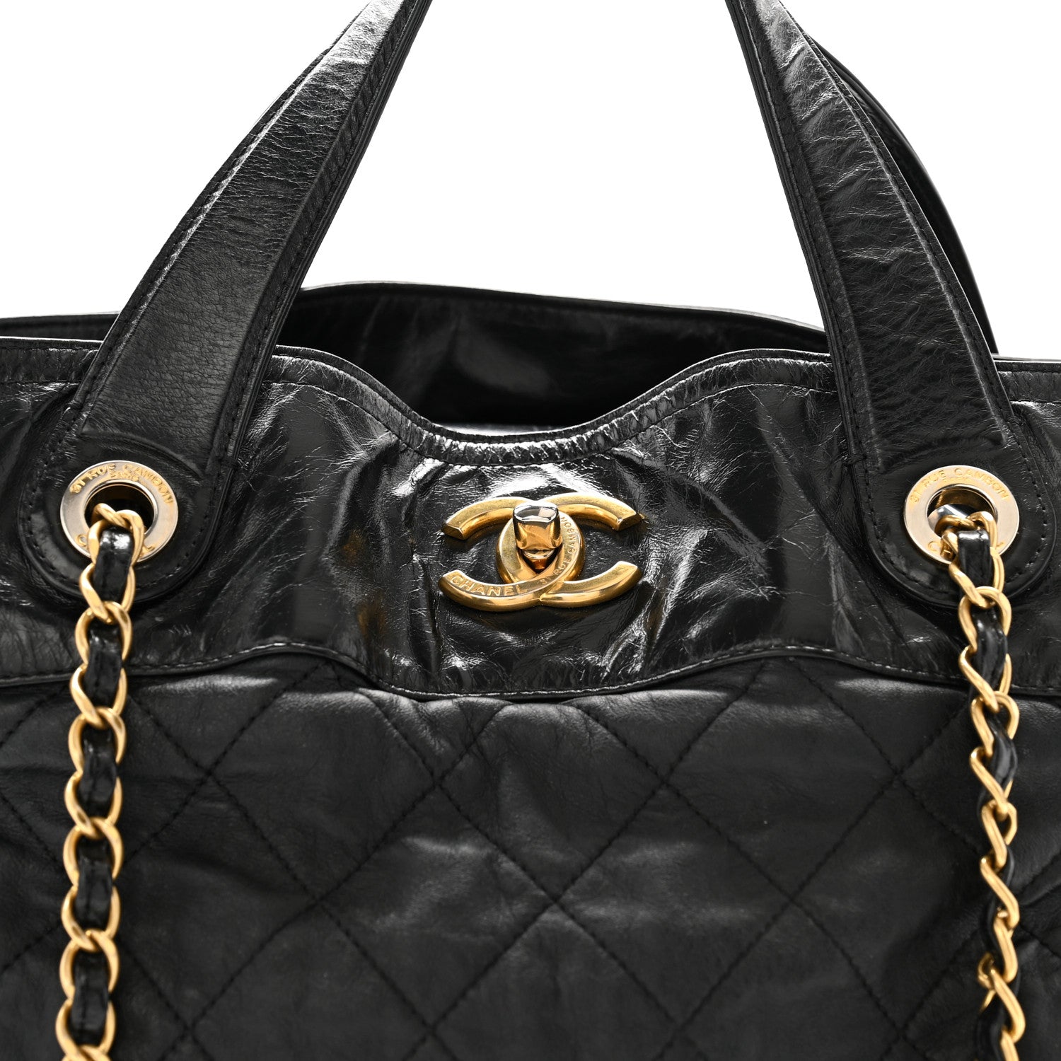 Chanel Iridescent Calfskin Quilted Large In The Mix Tote Black 9 of 14