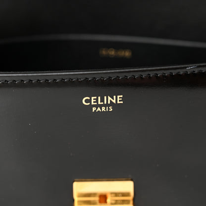 Celine Shiny Calfskin Triomphe Shoulder Bag Black 7 of 12