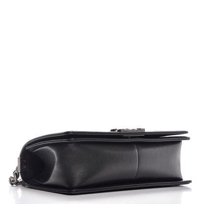 Chanel Caviar Chevron Quilted Medium Boy Flap Black 4 of 7