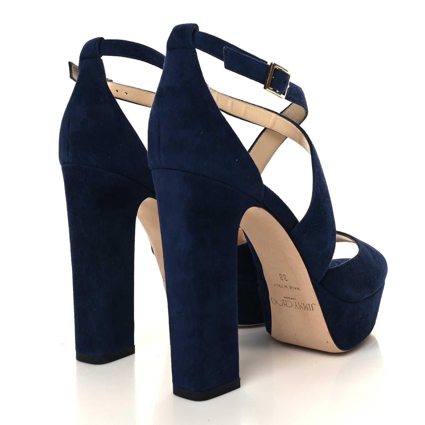 Suede April 120 Platform Sandals 38 Blu