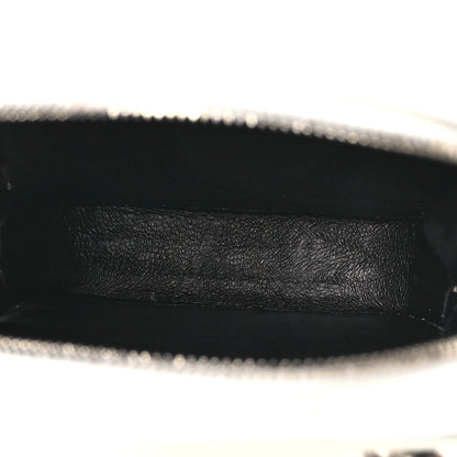 Balenciaga Shiny Calfskin Logo Crocodile Embossed Cash Phone Holder Bag White Black 5 of 13
