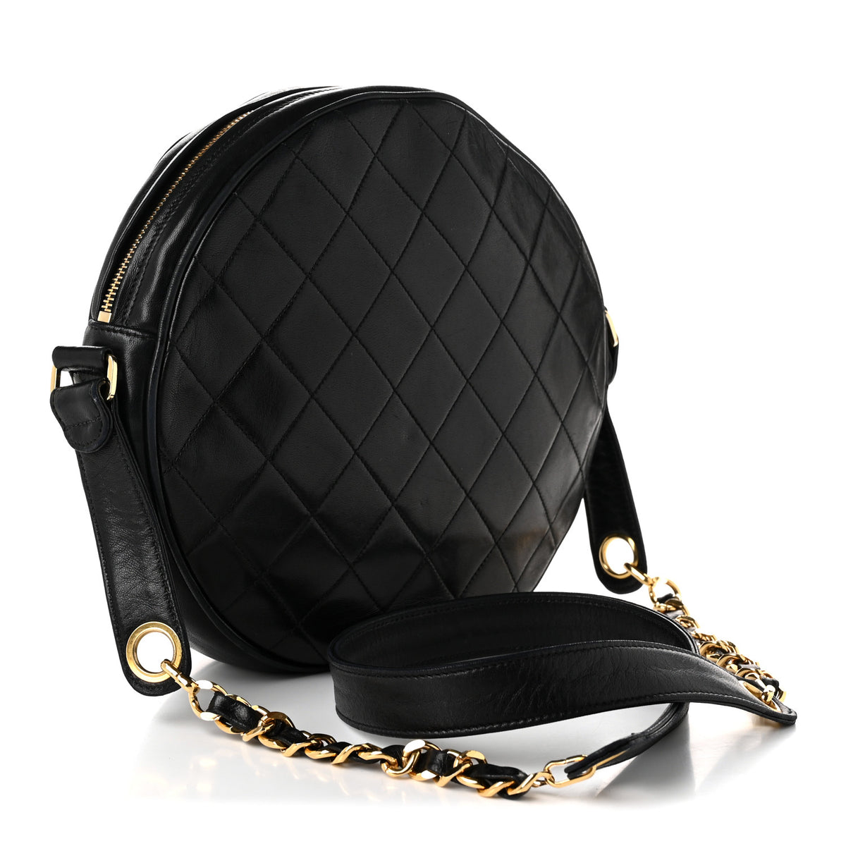 Chanel Lambskin Quilted Round Tassel Crossbody Bag Black 3 of 11