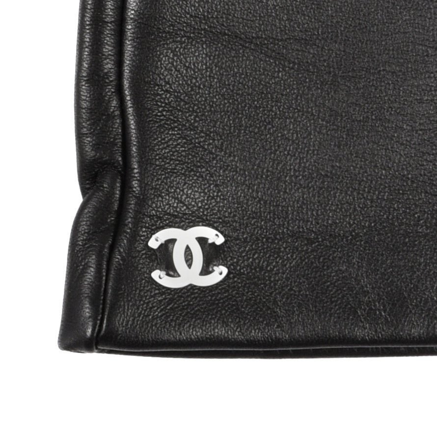 Chanel Lambskin CC Gloves 7.5 Black 3 of 5