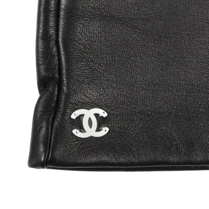 Chanel Lambskin CC Gloves 7.5 Black 3 of 5