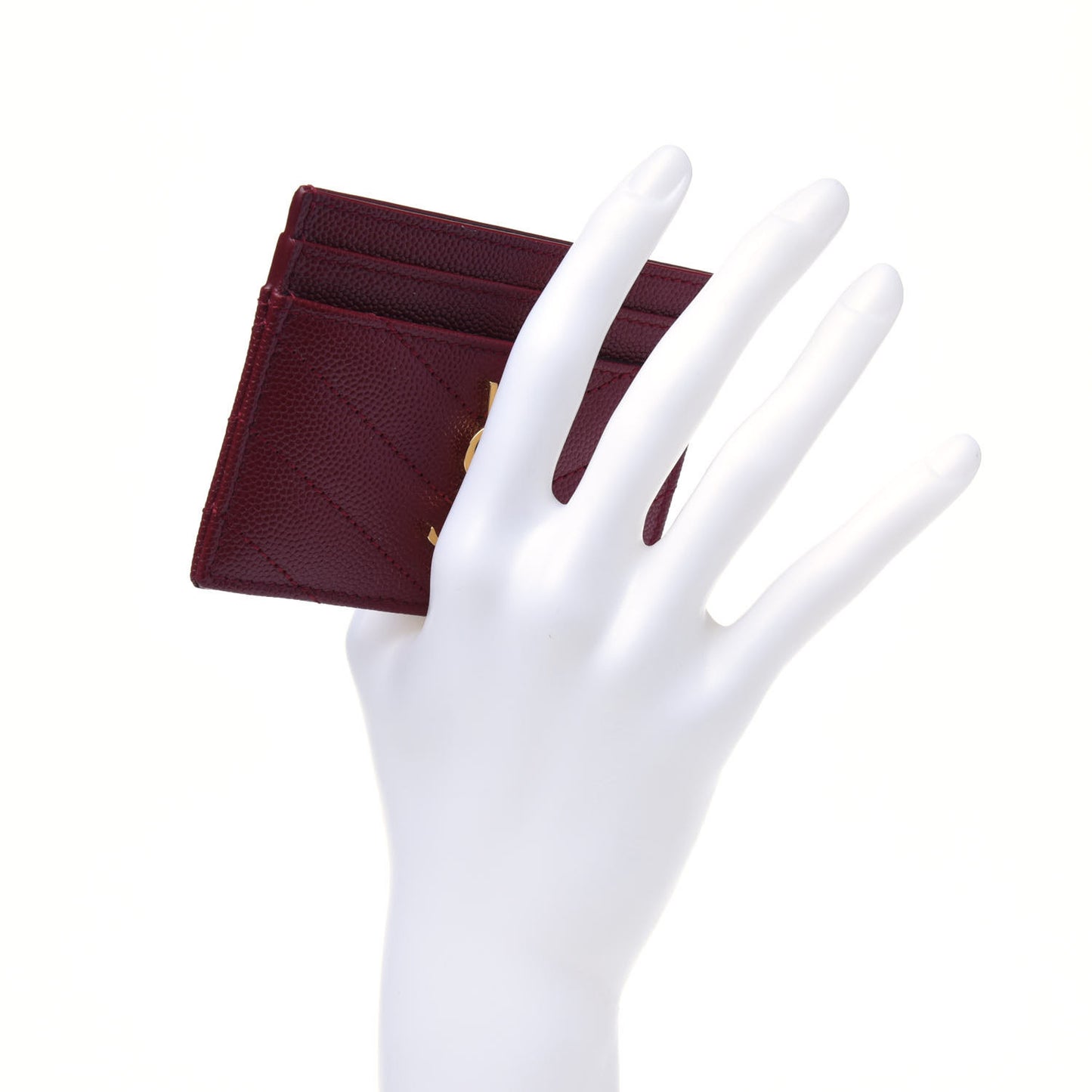 Grain De Poudre Matelasse Chevron Monogram Credit Card Case Opyum Red