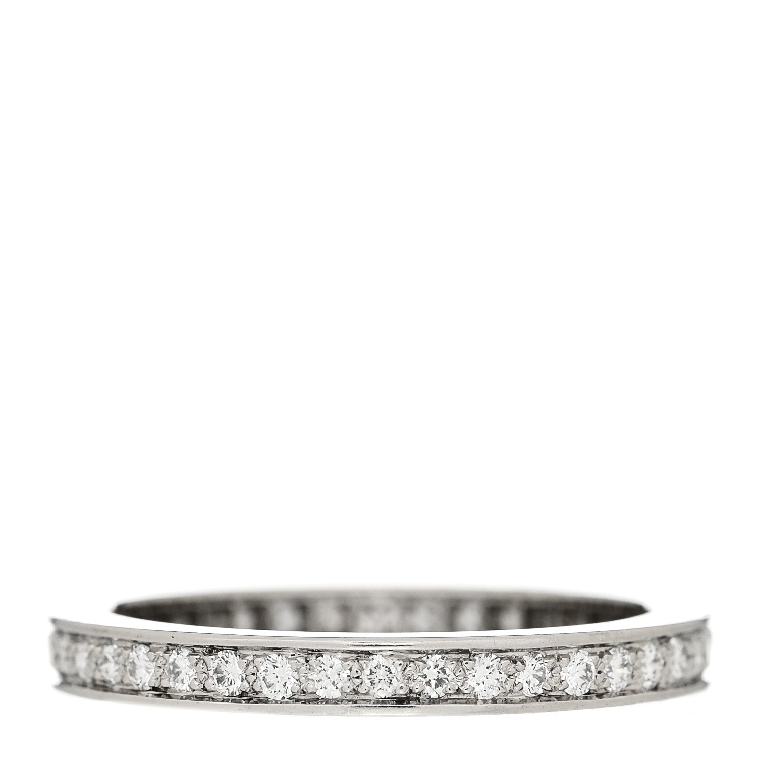 Van Cleef & Arpels Platinum Diamond 2.1mm Romance Wedding Band Ring 50 5.25 4 of 4