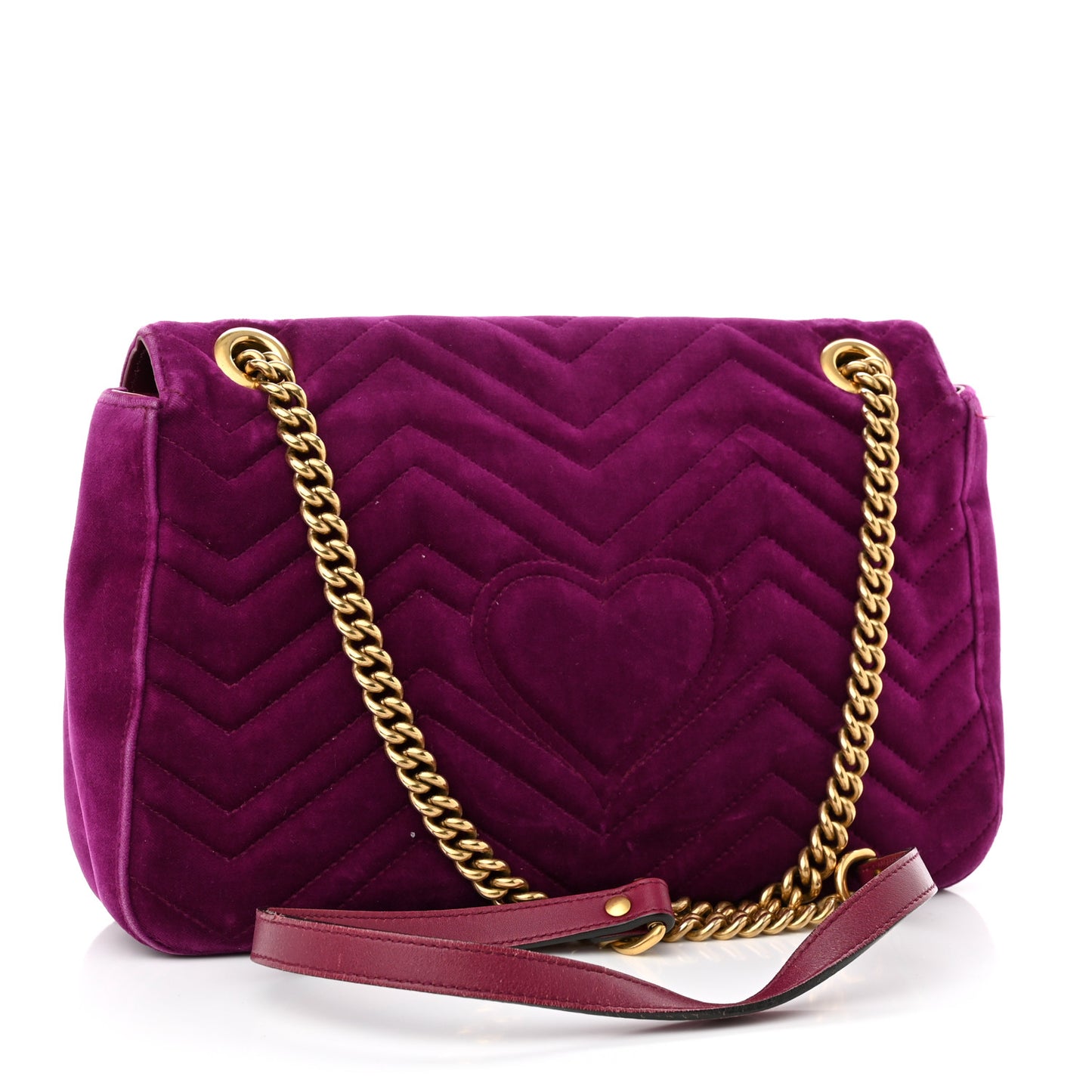 Velvet Matelasse Loved Embroidered Medium GG Marmont Shoulder Bag Fuchsia Violet Cyclamen