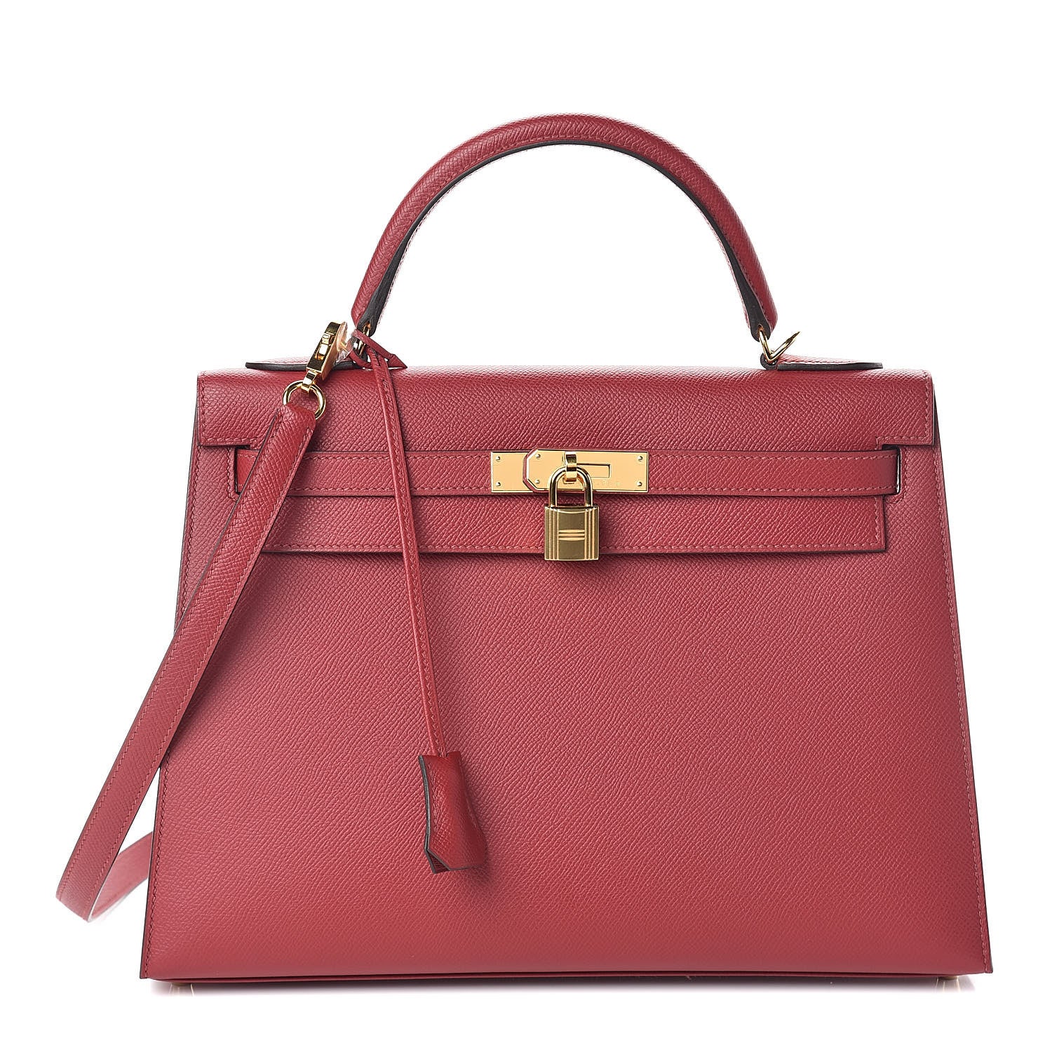 Hermes Epsom Kelly Sellier 32 Rouge Grenat 1 of 35