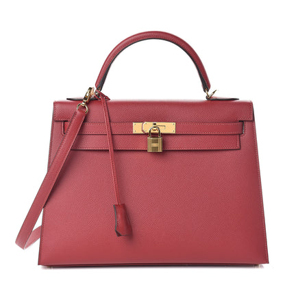 Hermes Epsom Kelly Sellier 32 Rouge Grenat 1 of 35