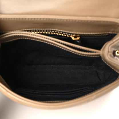 Saint Laurent Calfskin Y Quilted Monogram Toy Loulou Crossbody Bag Dark Beige 5 of 9