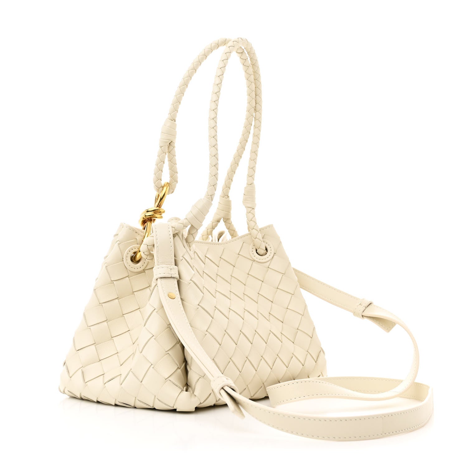 Bottega Veneta Nappa Intrecciato Small Parachute Shoulder Bag Sea Salt 3 of 10