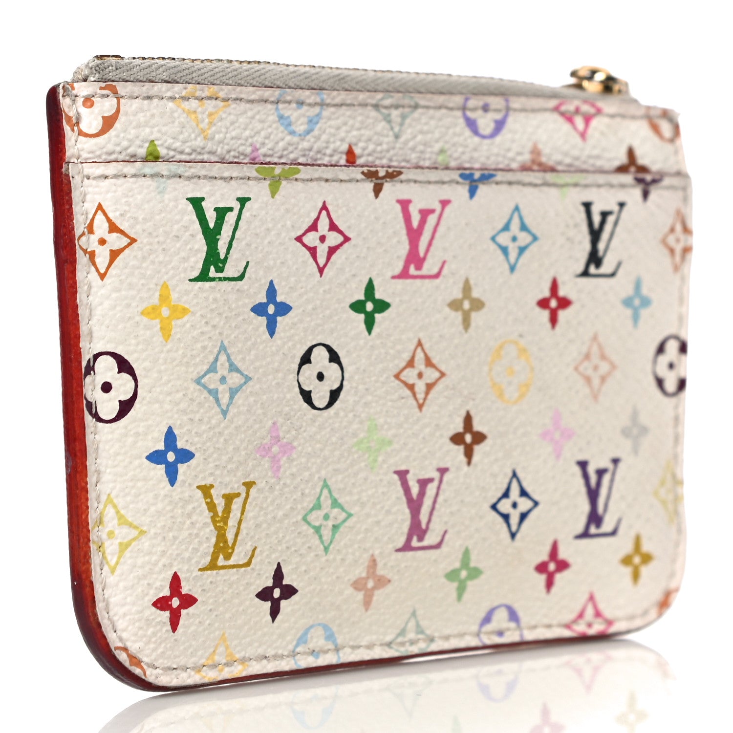 Louis Vuitton Monogram Multicolor Key Pouch White Litchi 3 of 14