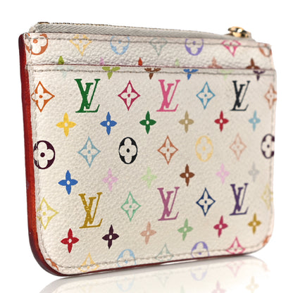 Louis Vuitton Monogram Multicolor Key Pouch White Litchi 3 of 14