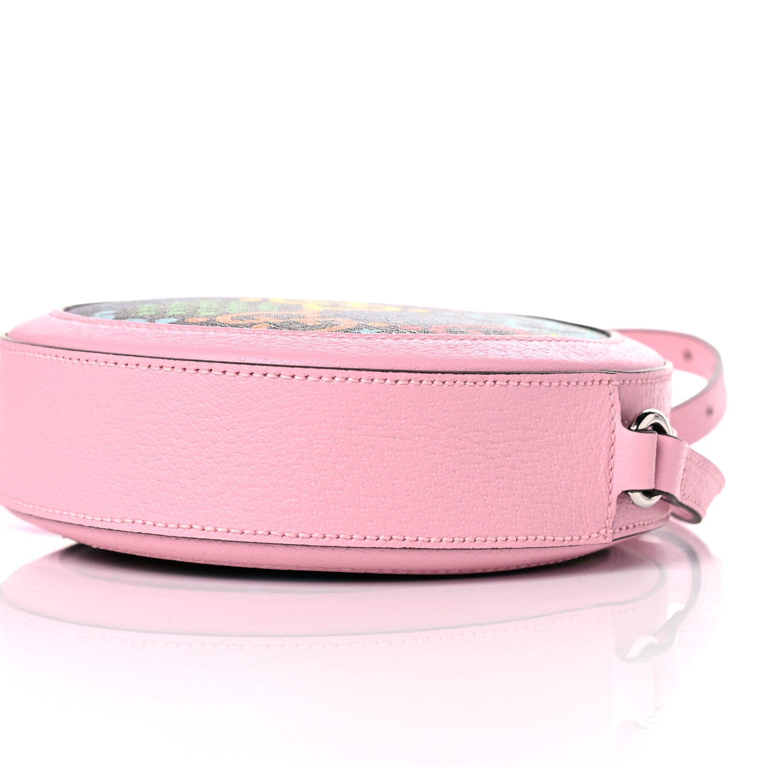 Gucci GG Supreme Monogram Psychedelic Round Shoulder Bag Black Multicolor Sugar Pink 10 of 10