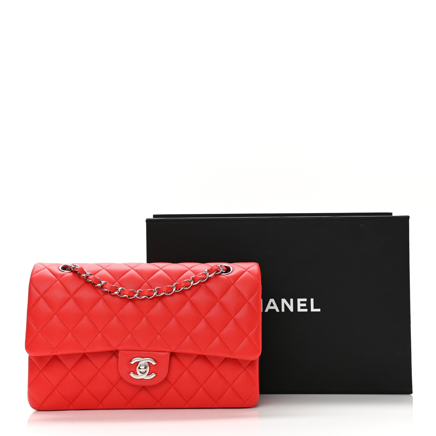Chanel Lambskin Quilted Medium Double Flap Red 13 of 13