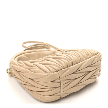 Miu Miu Nappa Matelasse Small Wander Hobo Sabbia 4 of 9