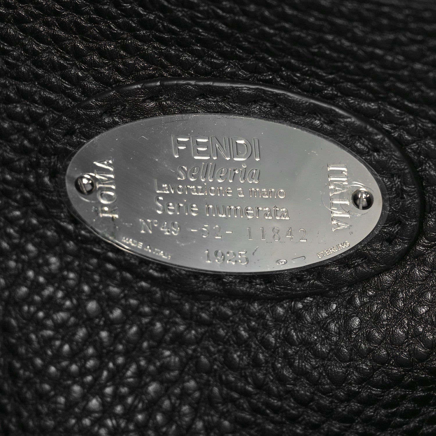 Fendi Cuoio Romano Selleria Metal Stitch Large Mens Peekaboo Iconic Essential Satchel Black 5 of 9