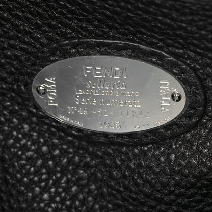 Fendi Cuoio Romano Selleria Metal Stitch Large Mens Peekaboo Iconic Essential Satchel Black 5 of 9