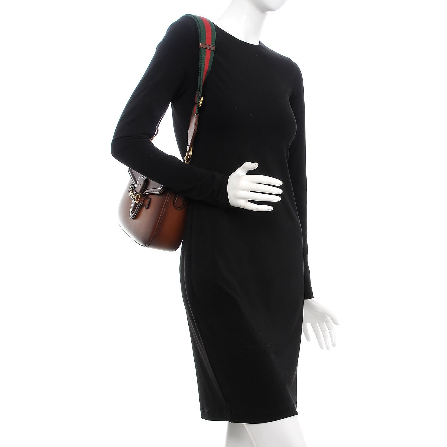 Gucci Calfskin Medium Lady Web Shoulder Bag Cuir 2 of 7