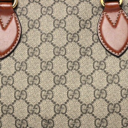 Gucci GG Supreme Monogram Cuoio Toscano Small Boston Beige Ebony Cuir 9 of 17