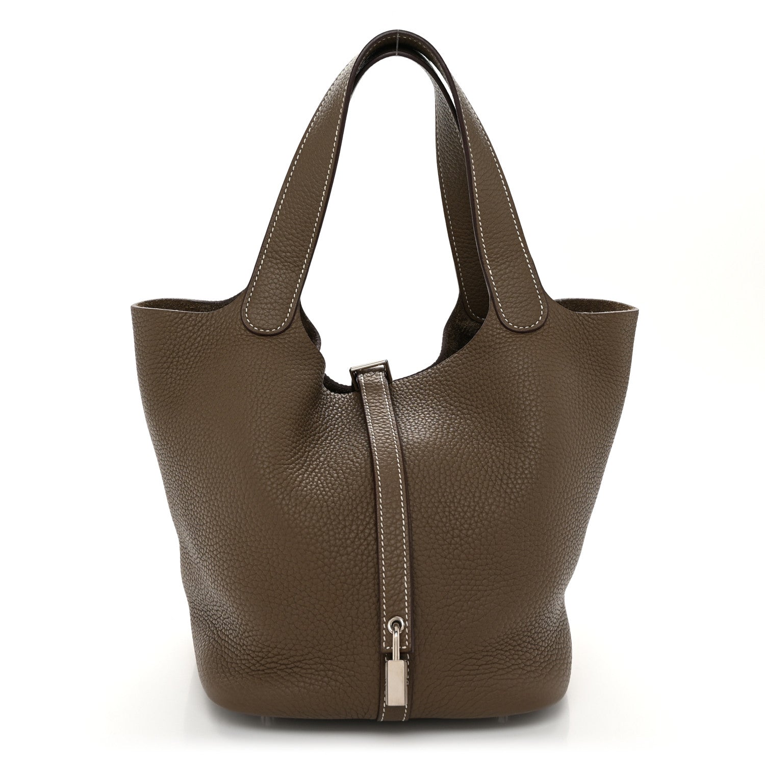 Hermes Taurillon Clemence Picotin Lock 22 MM Etoupe 1 of 10