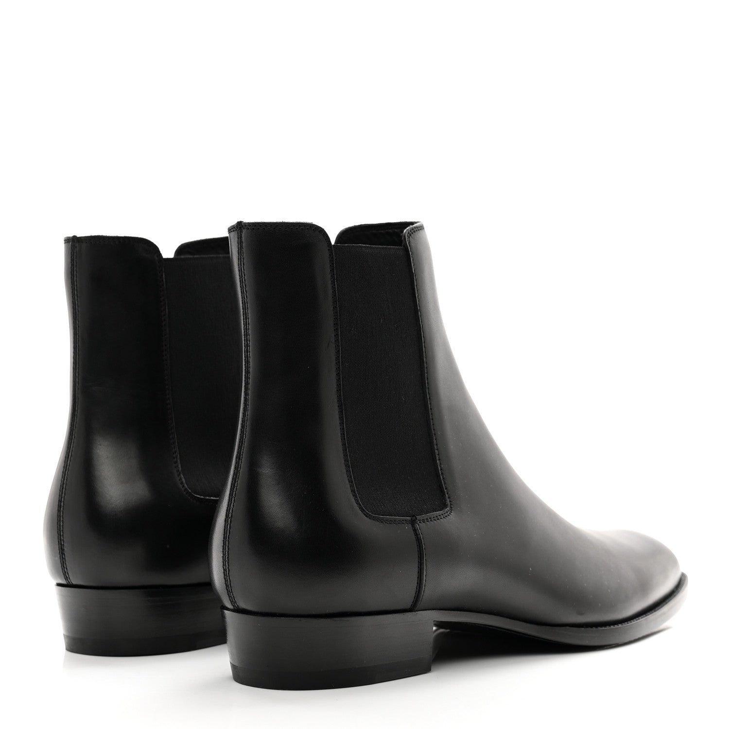 Saint Laurent Calfskin Mens Wyatt Chelsea Boots 45.5 Black 4 of 7