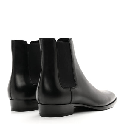 Saint Laurent Calfskin Mens Wyatt Chelsea Boots 45.5 Black 4 of 7