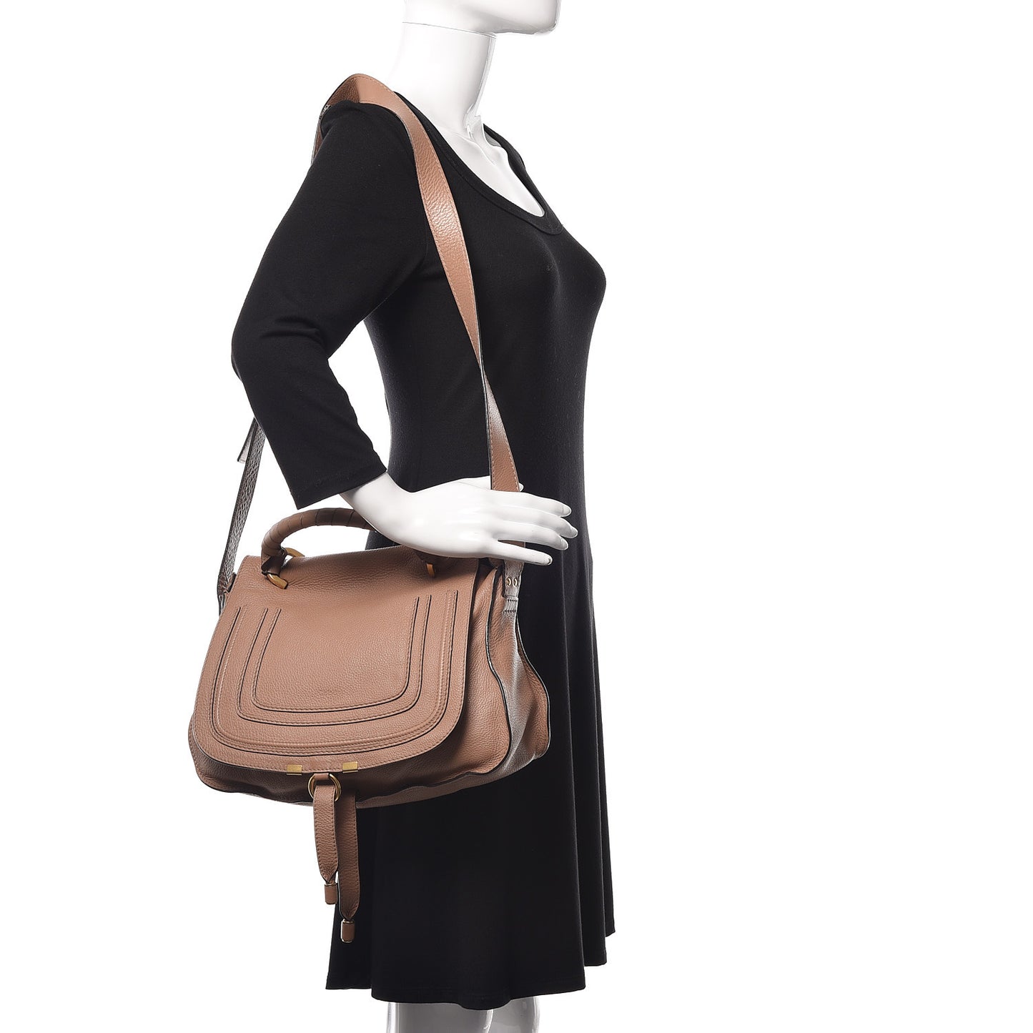 Calfskin Medium Marcie Top Handle Bag Nut