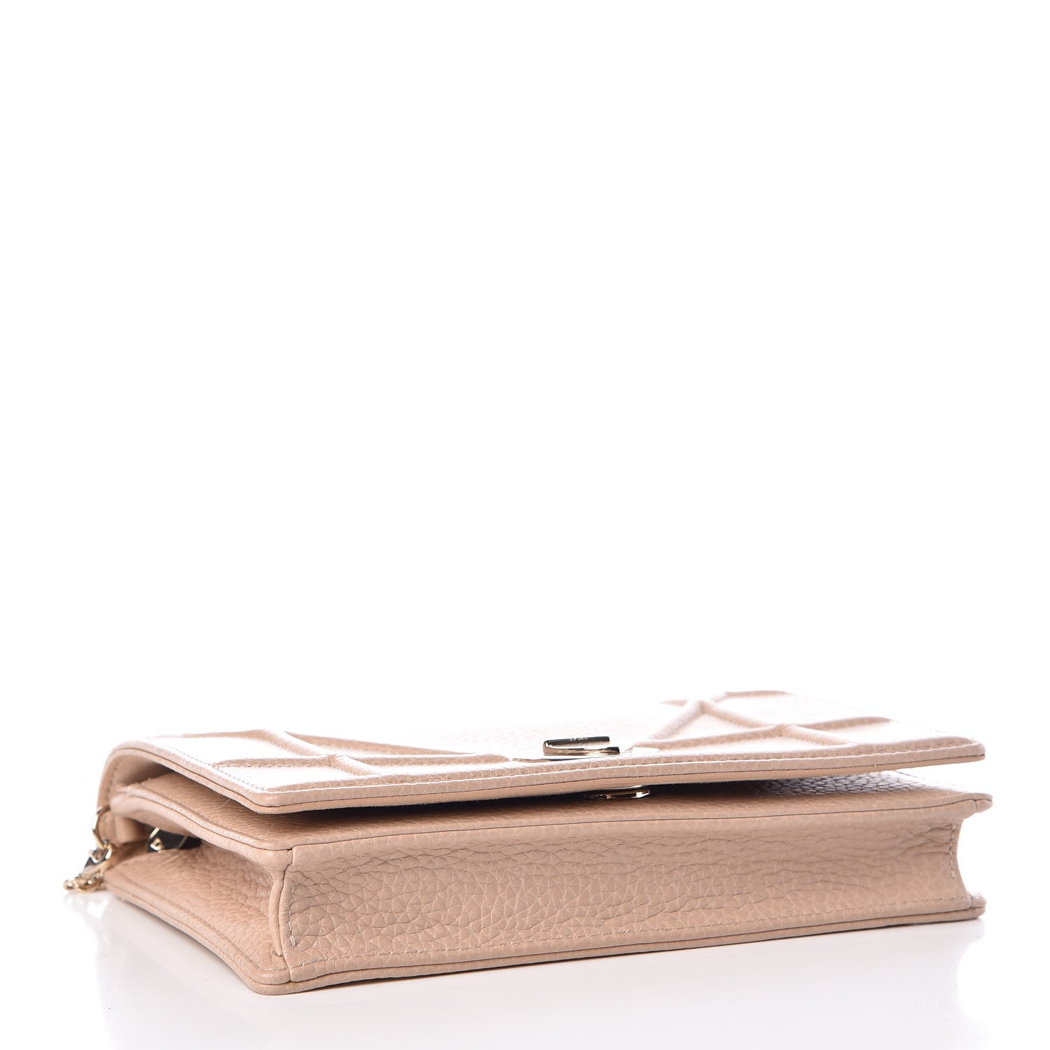 Christian Dior Grained Calfskin Diorama Wallet on Chain Pouch Nude 4 of 9