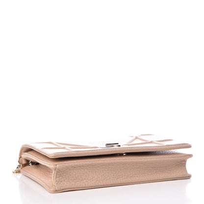 Christian Dior Grained Calfskin Diorama Wallet on Chain Pouch Nude 4 of 9