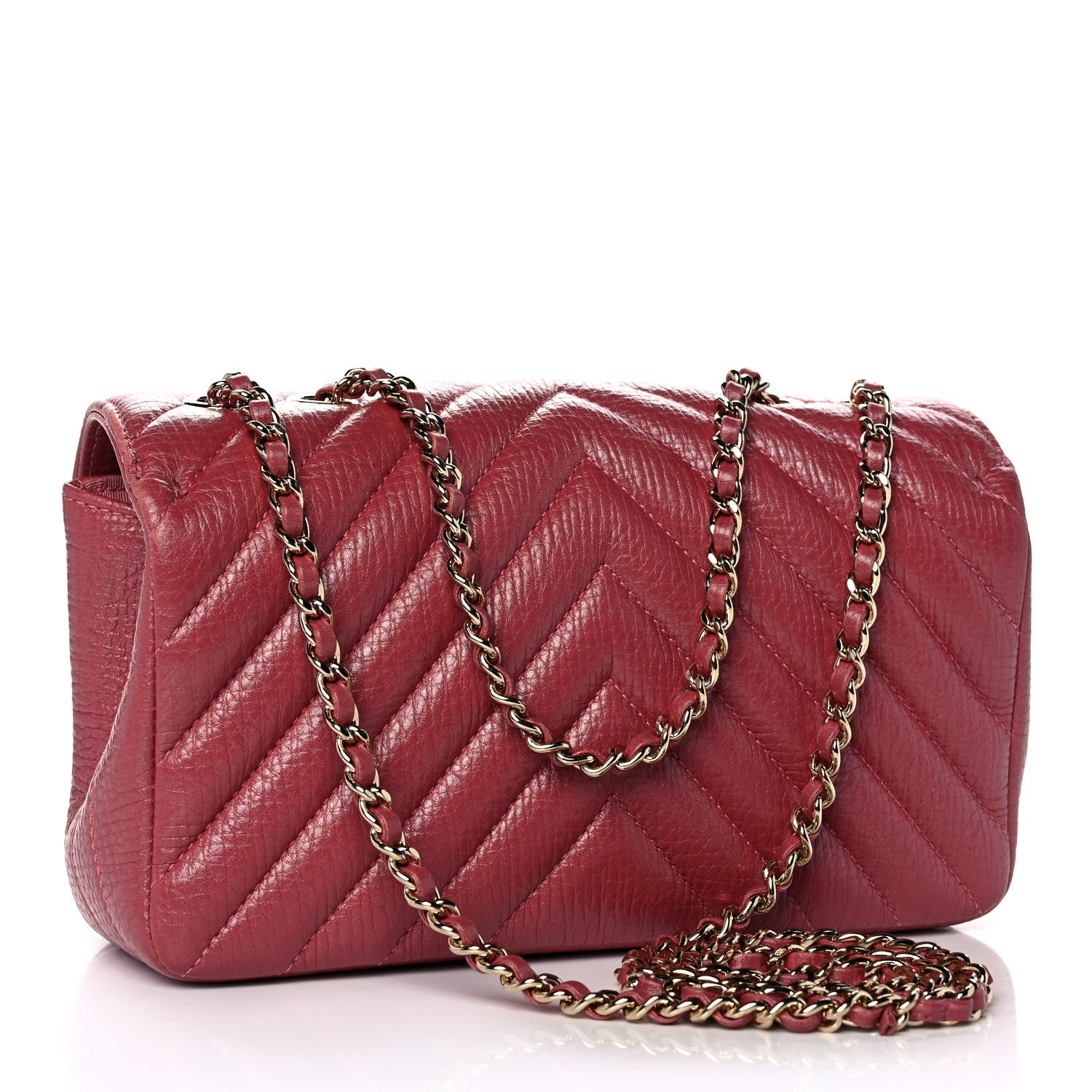 Chanel Calfskin Chevron Quilted Mini Statement Flap Pink 3 of 12