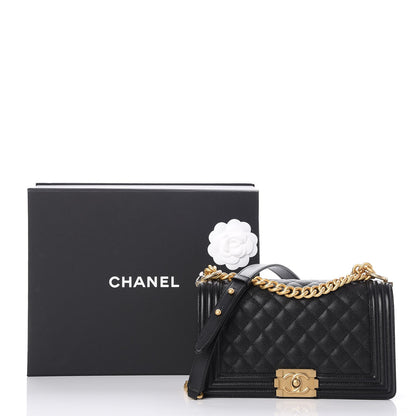 Chanel Caviar Quilted Medium Boy Flap Black 8 of 8