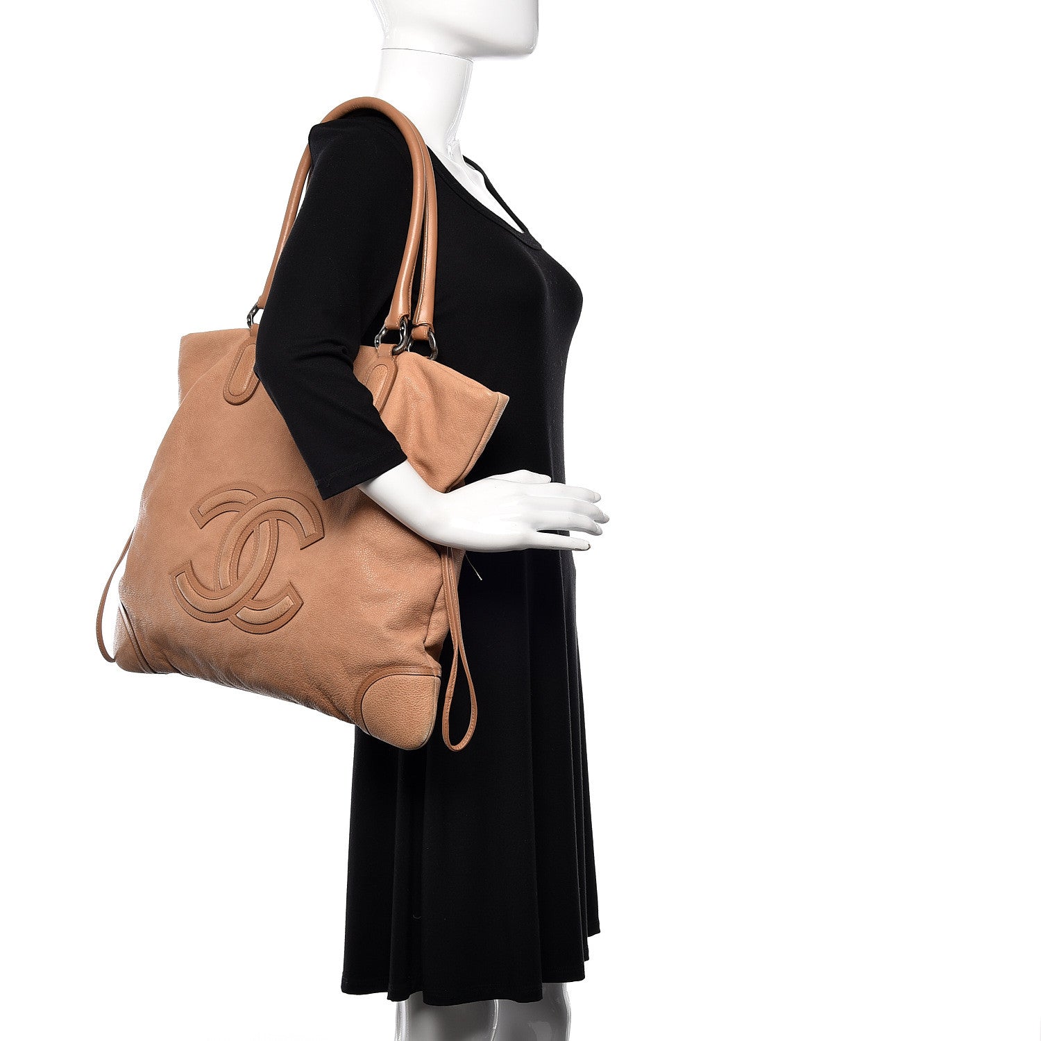 Chanel Washed Calfskin Drawstring Tote Beige 2 of 12