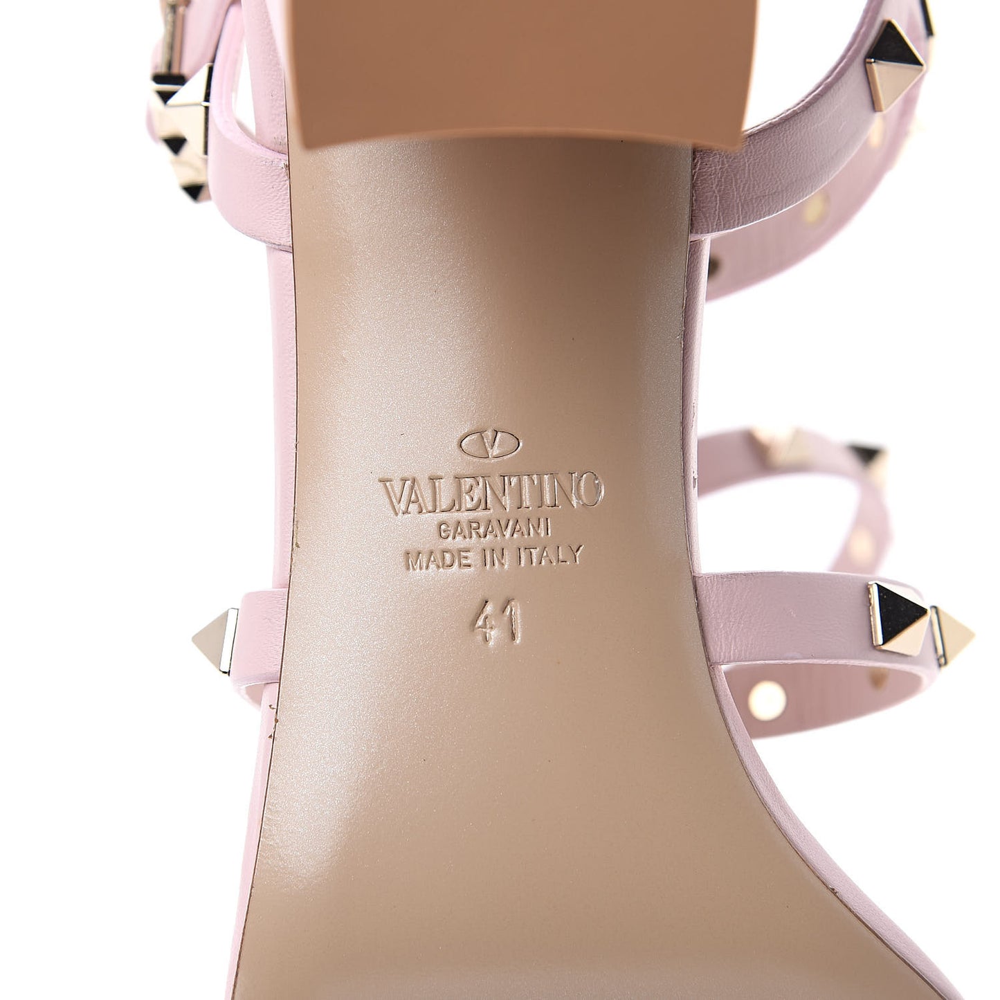 Calfskin Rockstud 60mm City Sandals 41 Water Rose